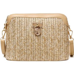 Zomer Stro Crossbody Tassen Voor Vrouwen Handgemaakte Geweven Pu Lederen Boho Bag Vrouwelijke Zomer Strand Bohemen Schoudertassen