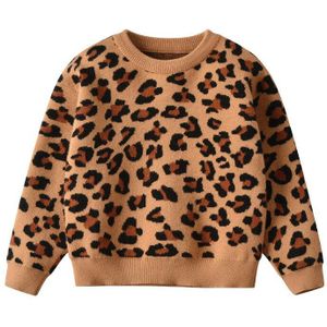 Patpat Lente En Herfst Stijlvolle Luipaard Print Trui Kids Jongen En Meisje Truien Meisje Mode Kleding