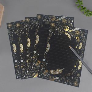 8 Stuks Vintage Vergulden Brief Papers Set Kawaii Briefpapier Huwelijksuitnodiging Brief Papieren Kaart Schrijfblok Brief Schrijven Papier