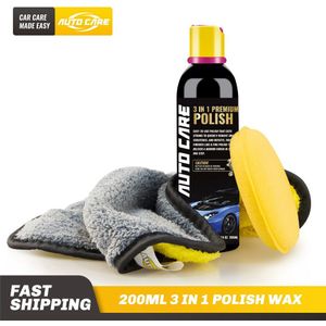 200Ml Auto Wax Polish Wax Scratch Remover 3 In 1 Een Stap Carnaubawas Paint Care Slijpen Compound Wax polijsten Reparatie Kit