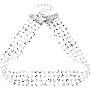 Sexy Onzichtbare Glanzende Pailletten Mesh Breed Touw Choker Ketting Voor Vrouwen Meisjes Wedding Party Sieraden