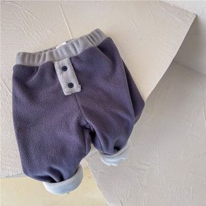 Winter Baby Kids Thicken Warm Leggings Koreaanse Stijl Effen Kleur Unisex Kinderen Casual Skinny Broek
