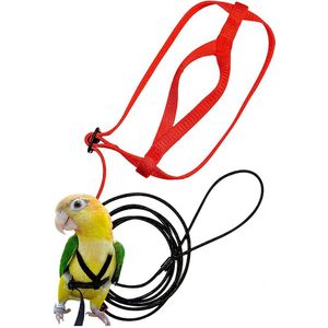 Verstelbare Bird Parrot Harness Leash Ultralight Anti-Bite Vogel Vliegende Trekkabel Training Riemen Outdoor Carrying Harnas