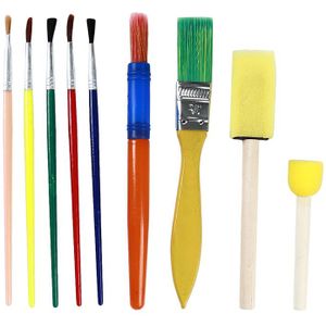 9 Stks/set Penselen Set Briefpapier Kinderen Graffiti Schilderen Spons Borstel Nylon Pennen Kunst School Supplies Set Voor kids