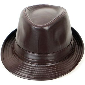 Mode Pu Leer Gentleman Fedora Hoed Mannen Herfst 2022 Fedora Solid Black Vintage Vader Hoeden Chapeau Femme Cap Panama Jazz hoed