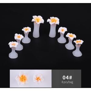8 Stuks Zachte Siliconen Toe Separator Voet Vinger Divider Vorm Manicure Pedicure Care Nail Art Tool Bloem Houder Accessoire Gereedschappen