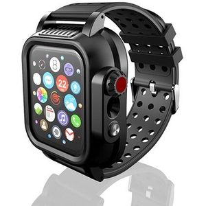 IP68 Waterdichte Case Met Siliconen Band Voor Apple Horloge Se 6 5 4 40Mm 44Mm Sport Polsband Voor iwatch 3 2 1 38Mm 42Mm Band