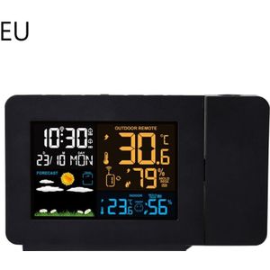 Lcd Digitale Wekker Kalender Led Projectie Weer Thermometer Indoor Outdoor Temperatuur Vochtigheid Projector