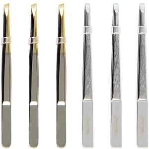 KINEPIN 1 st Pro 24 k Goud Vrouwen Rvs Ontharing Wenkbrauw Pincet Clip Beauty Makeup Tools Slant brow