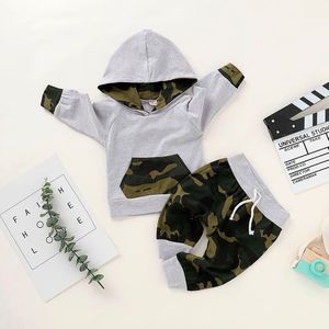 Babykleertjes Pasgeboren Baby Baby Kleding Peuter Baby Jongens Meisjes Winter Camouflage Hoodie Sweatshirt Tops Broek Kleding Set