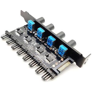 Chassis Baffle Pci Beetje Fan Speed Controller 8Way 4-Knop Hub Radiator Externe Speed Control Switch Voor Desktop Computers