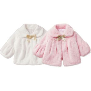 Leuke Fleece Bont Winter Warme Jas Stijl voor Baby Peuter Meisjes Kleding Bovenkleding Mantel Kids Soild Wol Jas
