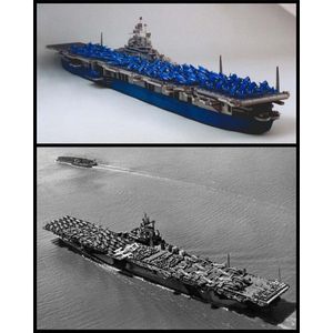 1:400 Scale USS Intrepid (CV-11) Aircraft Carrier Handcraft Paper Model Kit Handmade Toy Puzzles