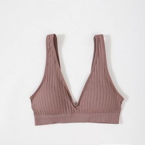 V Vorm Hemdje Vrouwen Mouwloos Katoenen Vest Dames Tank Top Naadloze Basic Gewatteerde Zomer Top