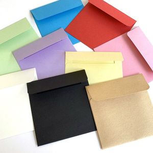 (10 Stuks/partij) 10*10Cm Kleur Kleine Enveloppen Effen Kleur Bankkaart Lidkaart Candy-Gekleurd Papier Vierkante Envelop