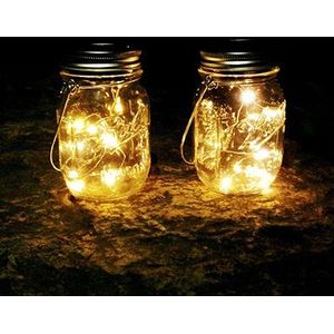 10Leds 20Leds Solar Led Fairy Light Met Mason Pot Deksel Insert Kleur Veranderende Tuin Decor Kerstverlichting Outdoor bruiloft Lamp