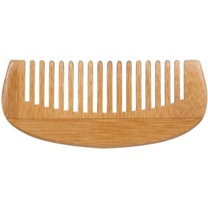 Crescent Kam 12*5.2Cm Nan Bamboe Crescent Haar Draagbare Kappers Kam Houten Anti-Statische Massage Hoofdhuid Kammen