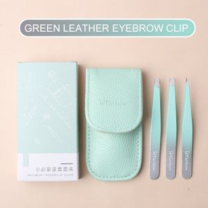 Brainbow Roestvrij Staal Wenkbrauw Pincet 3Pcs Set 10Cm Slant Tip Punt Tip Platte Tip Pincet Voor Ontharing