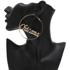 Ingesight. Z Punk Hyperbole Grote Cirkel Met Baby Femme Brief Persoonlijkheid Hoepel Oorbellen Vrouwen Mode-sieraden Oorbellen Vrouwelijke