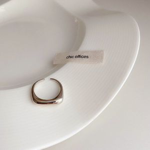 Aomu 1Pc Eenvoudige Metalen Ringen Geometrische Onregelmatige Zilveren Kleur Open Ringen Voor Vrouwen Sieraden Cadeaus