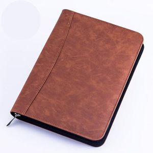 A5 Padfolio Met Rekenmachine Rits Bindmiddel Notebook Pu Lederen Aktetas Bestandsmap Spiraal Reizen Note Book