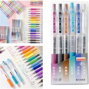 6 Stuks Gel Pennen Set Refill Voor Volwassen Glitter Kleurboeken Schrijven Tekening Art