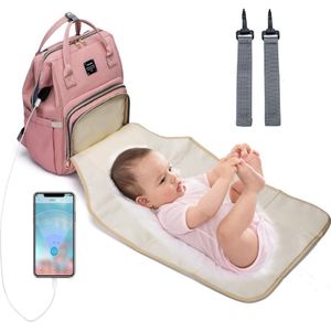 Lequeen Usb Mummy Bag Luiertas Bed Luiertas Luiertas Mode Met Veranderende Pad Rugzak G Zak Voor baby Care