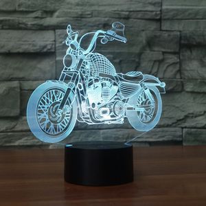 Motorfiets Acryl 3D Hologram Lamp 7 Kleur Veranderen Nachtlampje Touch Afstandsbediening Schakelaar Led Usb Desk Lamp Sfeer Lamp