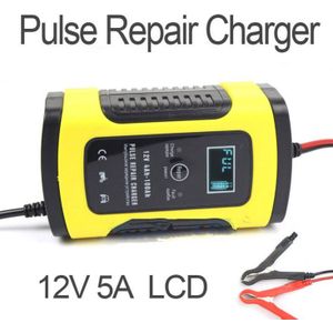 Automatische Smart 12V Auto Batterij Oplader 5A Met Lcd Display Met Auto Puls Reparatie Functie Voor Agm Gel Nat lood-zuur