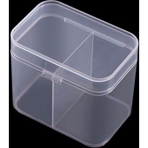 2 Grid Plastic Opbergdoos Met Deksel Lossen Katoen Tool Manicure Cosmetische Wassen Handdoek Opbergdoos Nail Pen Container Organizer