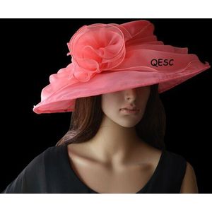 4 kleuren Roze Brede rand Mode organza hoeden kerk bridal hoed voor bruiloft vrouwen hoed, races. .