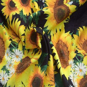 Breedte 145CM 40% katoen zonnebloem print jacquard tapestry satijn mode stof voor jurk tissu au meter heldere doek DIY