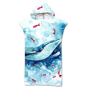 Bad Strand Handdoek Met Kap Microfiber Hooded Gewaad Handdoek Poncho Zwemmen Strand Surfen Vrouw Badjas Beachwear