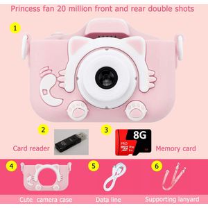 Kids Camera Leuke Baby Speelgoed Kat Mini Digitale Hd Camera 2000W Ips Scherm Voor Kinderen Jongens Meisjes verjaardag Christmas