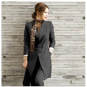 Zakelijke Dames vrouwen tweedelige outfits Formele OL stijl Elegante Skinny Lange Blazer Broek Twee Stukken Sets 125