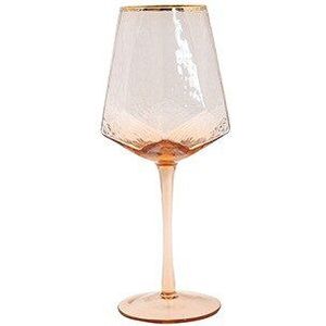 Geometrische Wijn Glazen Bekers Gehamerd Loodvrij Champagne Glas Coral Gold Side Rode Wijn Beker Glas