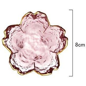 Kleine Glazen Schotel Scandinavische Stijl Gouden Inlay Glas Saus Kom Mini Japanse Kersenbloesems Kruiden Plaat Voor Ijs Fruit sala
