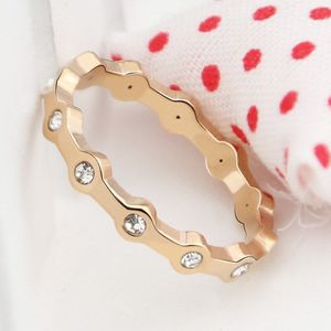 Prachtige Bamboe Zirkoon Ring Eenvoudige Rvs Vrouwen Ring Goud Kleur Engagement Sieraden