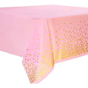 Wegwerp Gold Dot Gilded Tafelkleed Rose Goud Plastic Tafelkleed Kids Verjaardagsfeestje Decoratie Bruiloft Baby Shower