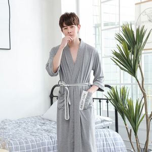 Heren Zomer Bamboevezel Gewaden voor strand Mannelijke Zachte Nachtkleding Pyjama Lange kimono Kamerjas Badjas Voor Mannen Bruid