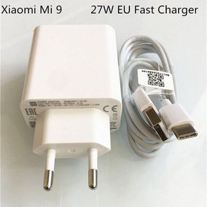 Originele Xiaomi 27 W Usb Fast Charger QC4.0 Quick Charge Adapter 3A Type C Kabel Voor Xiaomi 9 A3 CC9E CC9 9T K20 Pro Zwart Shark2