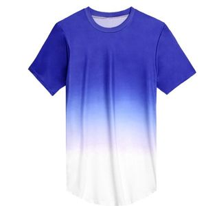Korte Mouw Fitness T-Shirt Tee Tops Ondershirt ApparelO-Hals Kleurverloop Losse Microfiber