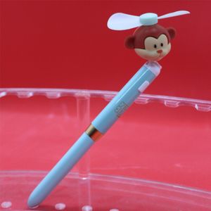 Creatieve Fan Pen 180 Graden Gedraaid Cartoon Mini Ventilator Met Metalen Balpennen