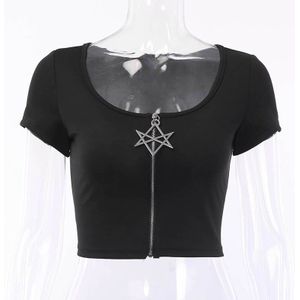 Nclagen Onregelmatige Mesh Dunne Rok Vrouwen Gothic Ster Rits Hoge Taille Punk Zwarte Bodycon Rokken Streetwear Duisternis Zomer Rok