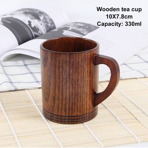 1Pc Japanse Stijl Houten Cup Creatieve Jujube Hout Isolatie Theekop Houten Koffie Cup Drinkbeker Koffiekopje schotel Sets