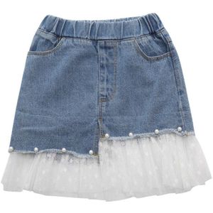 Meisjes Jean Rokken Koreaanse Meisje Kant Stiksels Tutu Rok Kids Denim School Outfit Kinderkleding Kids Rokken Voor meisjes