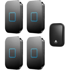 CACAZI Home Wireless Self-powered Doorbell Waterproof No Battery US EU UK Plug Intelligent Cordless Doorbell 1 Button 4 receiver
