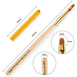 Nail Art Brush Met Cap 1Pc Acryl Uv Gel Nail Art Schilderij Borstel Tekenpen Diy Franse Nagels Art polish Brush Manicure Tool