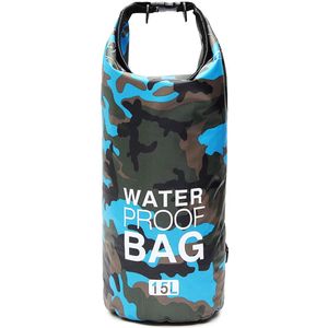 Pvc Waterdichte Dry Bag Camp Outdoor Camouflage Duiken Opvouwbare Mannen Vrouwen Strand Zwemmen Tas Rafting Rivier Oceaan Rugzak 15L