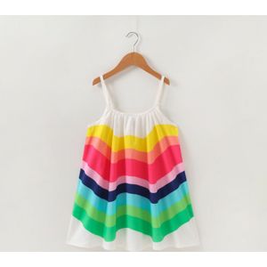 Sling Jurk Zomer Meisje Kinderen Kleding Baby Meisjes Mouwloze Regenboog Jurken Kleding Kids Meisje Katoen Prinses Feestjurk